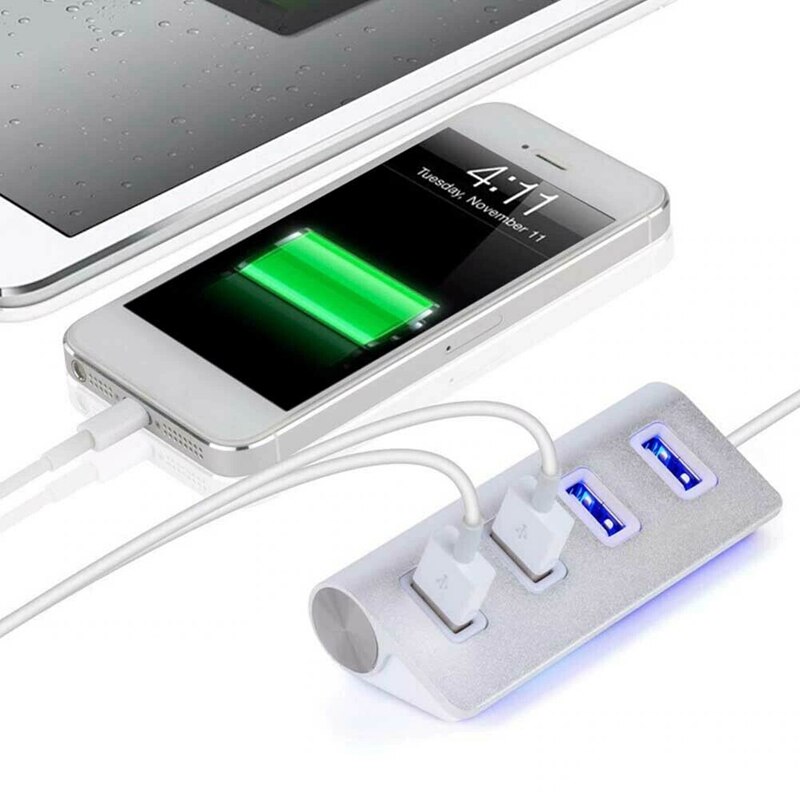 USB2.0 Four Port USB Hub Laptop High Speed Expander Splitter Aluminum Hub Adapter Tablet 4 Port