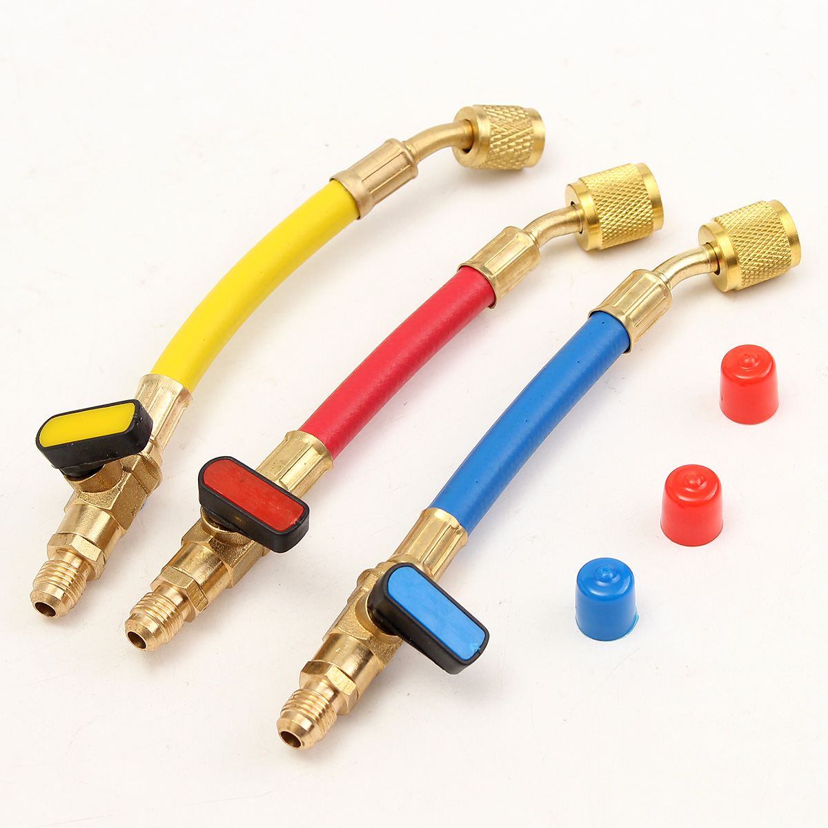 A/C Refrigeration Charging Hoses Set Air Conditioning Pressure Gauge Hose for R134A R410A R12 R22 800PSI Manifold Gauge Set