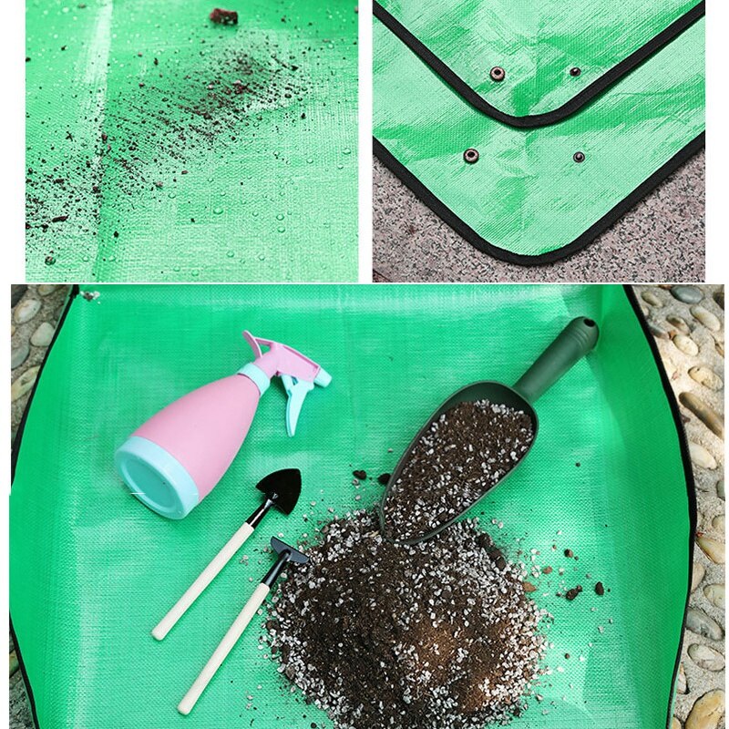 Planting Mat PE Square Gardening Mat Waterproof Plant Potting Mat Thicken Foldable Garden Pad Anti-dirty Transplanting Tarp