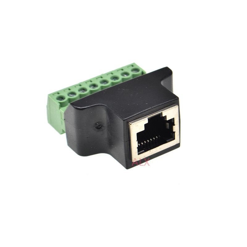 RJ45 Ethernet FEMALE TO 8 PIN SCREW TERMINAL converter RJ45 socket connector adapter for cctv dvr