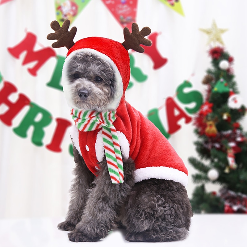 Hond Kleding Voor Kerst Jurk Kleine En Middelgrote Honden En Katten Kleding Dierbenodigdheden Flanel Elanden Hoodie Herfst en Winter