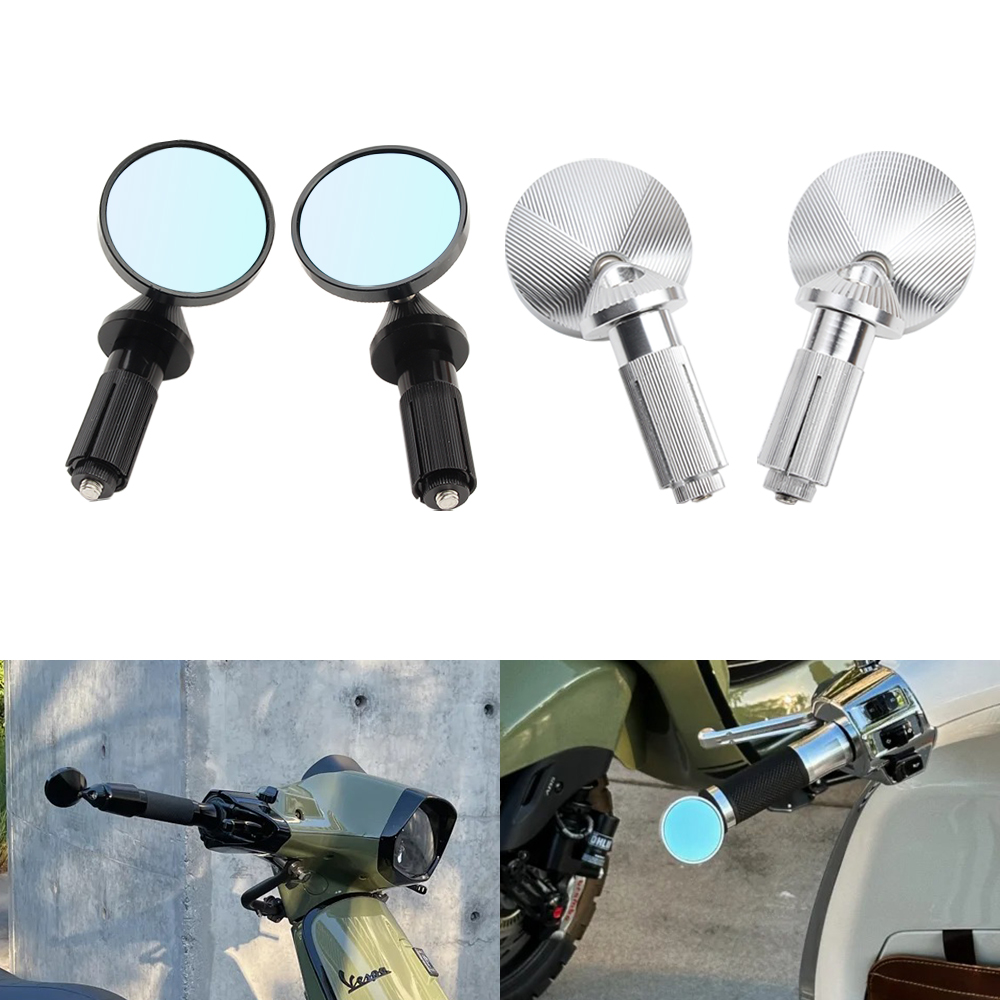 Motorfiets achteruitkijkspiegel motorfiets universele accessoires kleine ronde spiegel motorrijder handvat spiegel