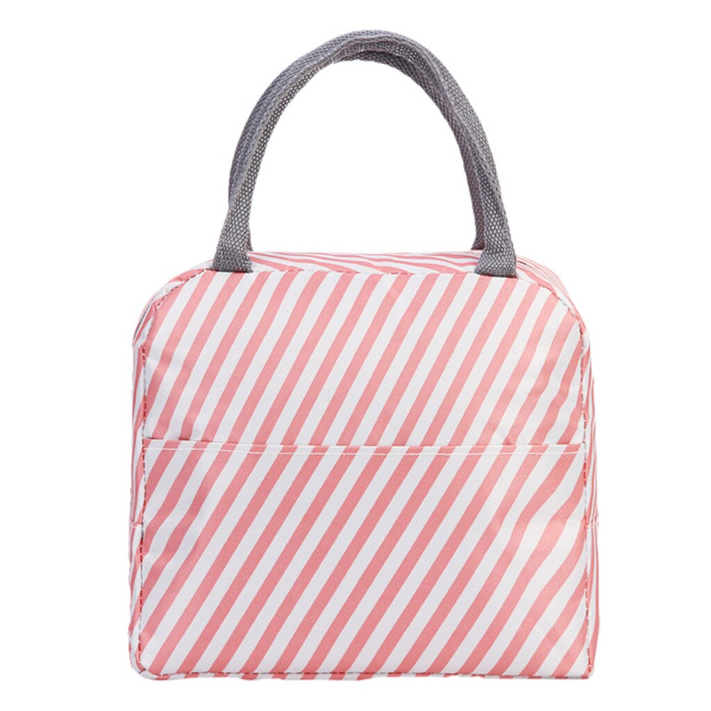 Vrouwen Kids Lunch Zakken Functionele Patroon Cooler Lunchbox Draagbare Geïsoleerde Canvas Lunch Tas Thermische Voedsel Picknick: Roze