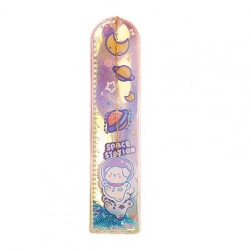 1pc Quicksand Ruler Bookmark 15cm Multifunction DIY Drawing Tools Oil Sand Ruler Student Rulers School Office Supplies Escolar: 6