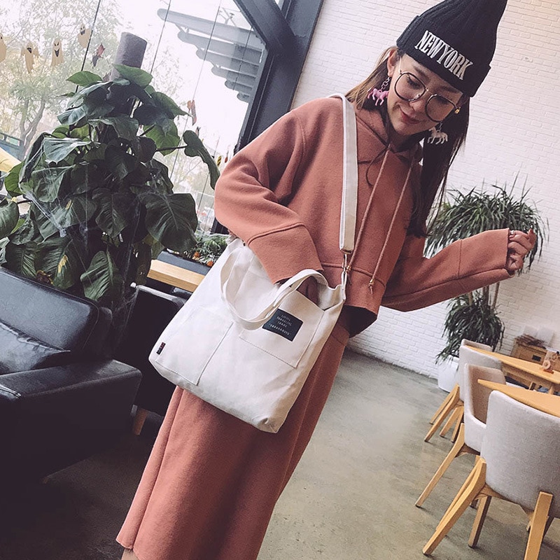 Messenger Bags for Women Brand Women Patch Letters Canvas Handbags Female Students School Casual Shoulder Bags