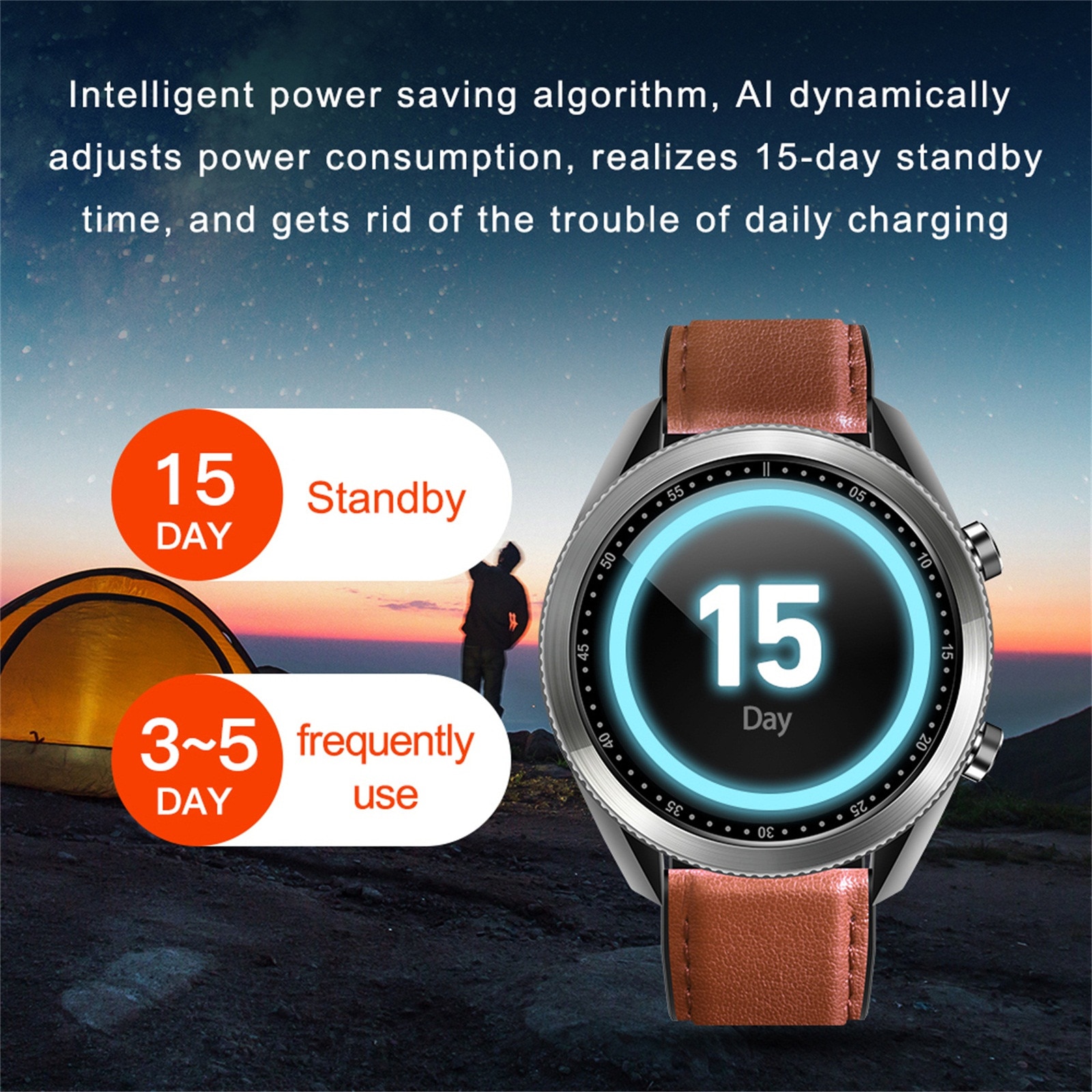 BEHATRD Smartwatch - 1.28" Touchscreen - Fitness Tracker - Heart Rate Monitor - IP67 Waterproof