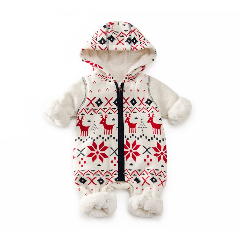 Christmas Warm Baby Snowsuit Reindeer Baby Boy Clothes Winter Girl Clothes Feece Cotton Winter Snow Wear Warm Coat: 9M