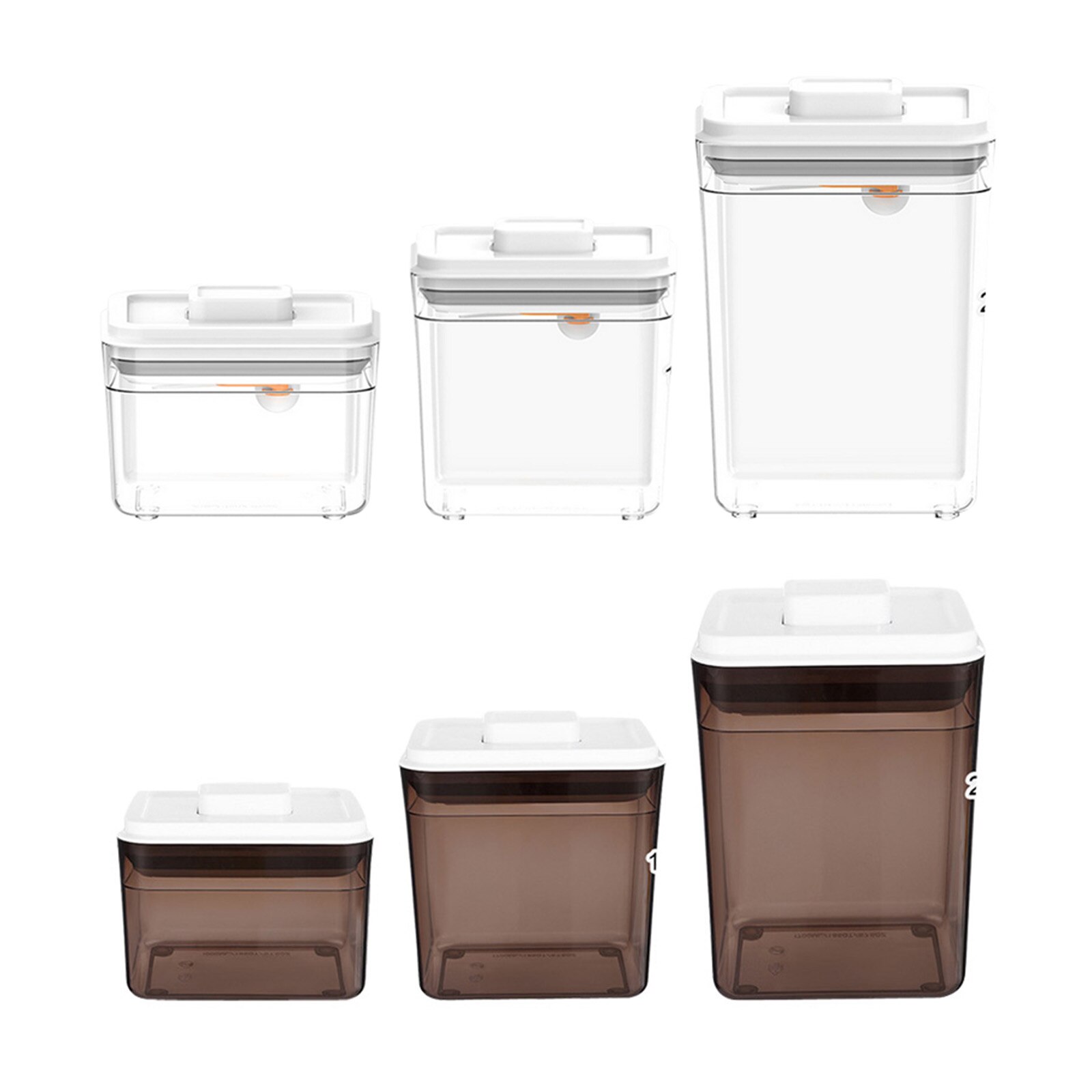 Plastic Food Sealed Boxes Press Button Grain Containers Multi-Purpose Storage Bin for Cereal Flour Baking Supplies Snack