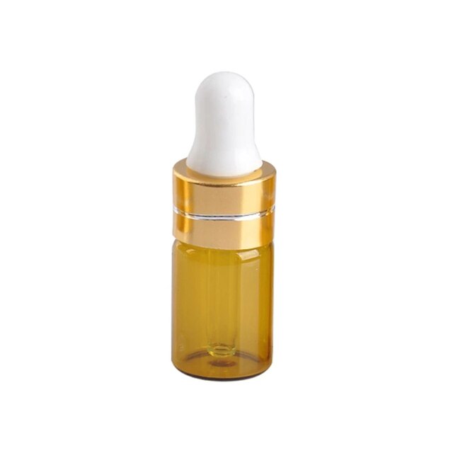 Tyhjä tippapullo meripihkan eteerinen öljy lasi aromaterapia neste ruskea 3ml 5ml hierontapipettipullot uudelleen täytettävät: Ruskea -3ml