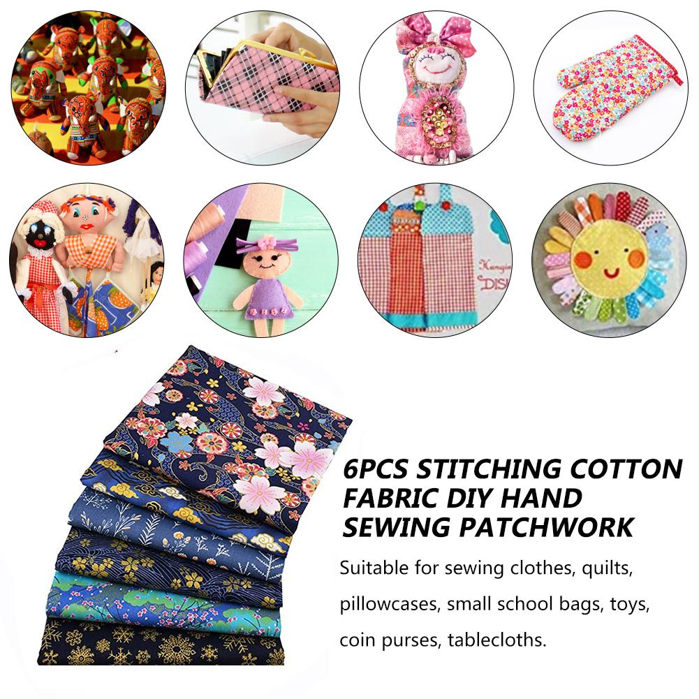 6 Stuks Blauw Katoen Stof Gedrukt Ruimte Beddengoed Materiaal Naaien Stof