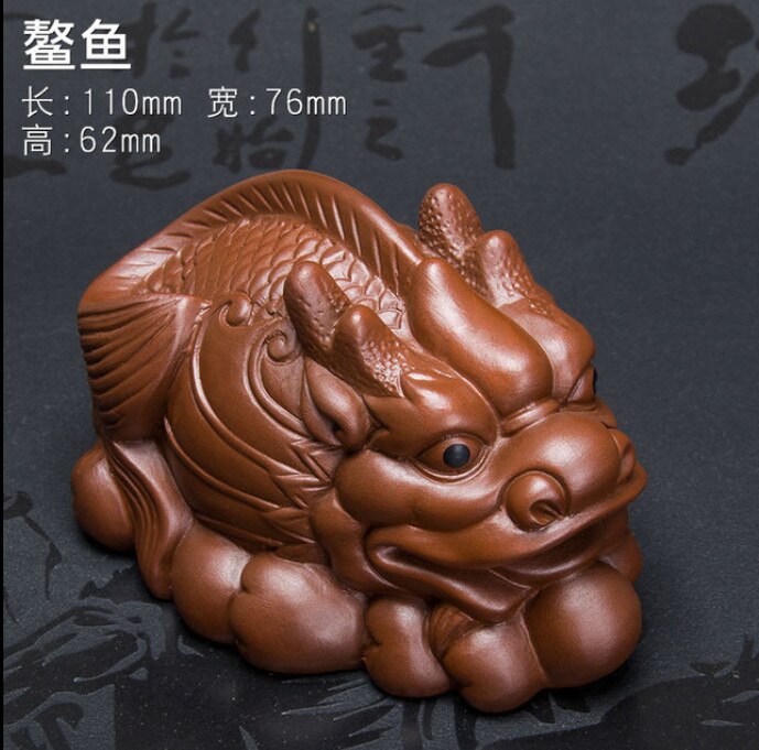 Toad thé ornements pour animaux de compagnie violet argile violet sable thé pour animaux de compagnie à la main en céramique thé accessoires décoration de la maison artisanat thé outils: Gris