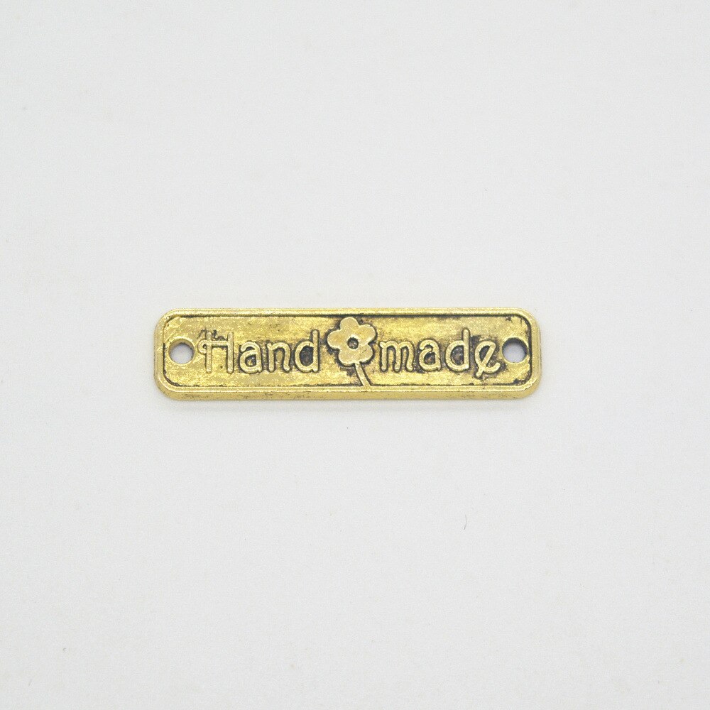 Breloque plaque de mot rétro en métal fait à la main, 20 pièces/lot, 25x6mm, pendentif, Bracelet, porte-clés, bijoux faits à la main