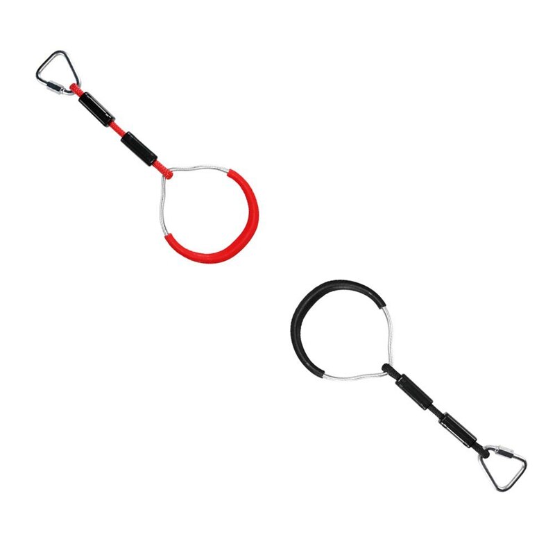 2 stk tunge swing gymnastikringe børn trapeze bar pull up gymringe ring til børn drenge piger rød & sort