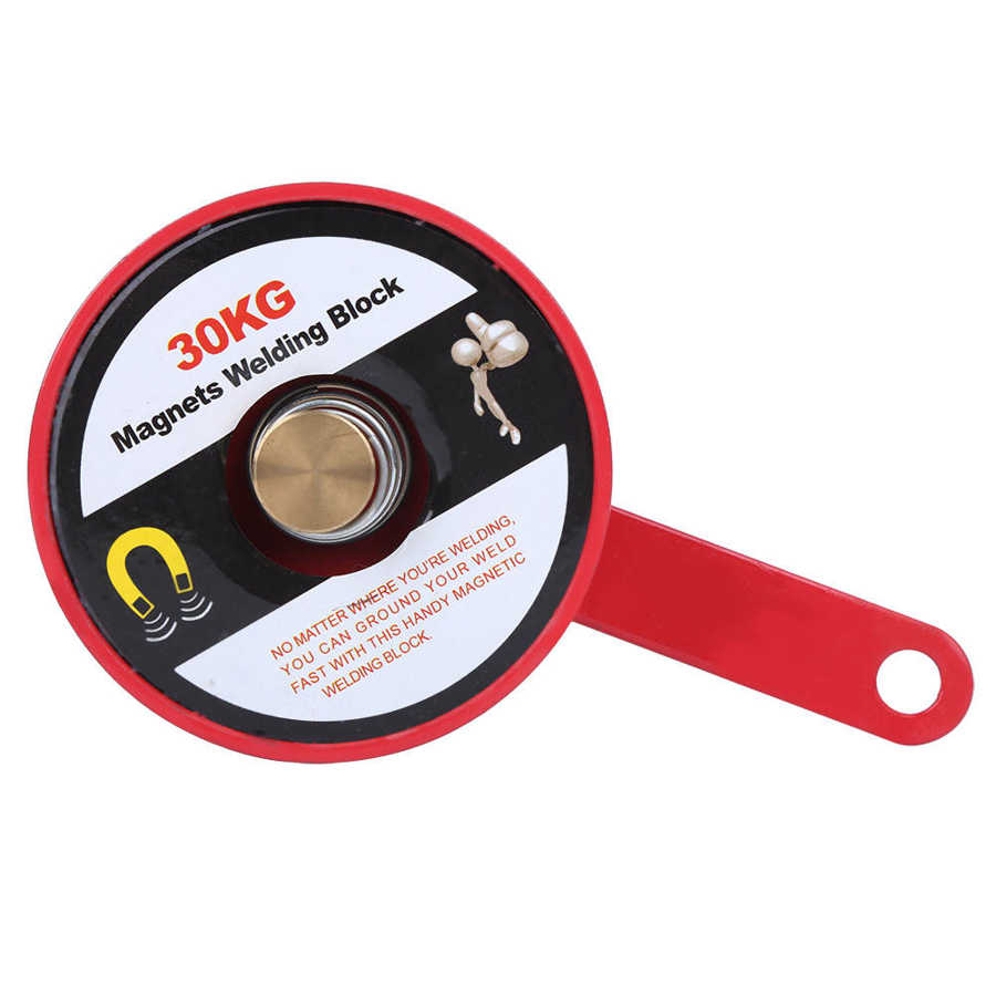 Magnet Welding Block Magnetic Grounding Positioner Clamp Red Alloy Steel 30kg Suction Welding Tool Accessories