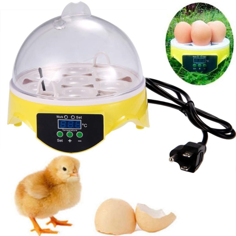 Mini 7 Egg Incubator Poultry Incubator Brooder Digital Temperature Hatchery Machine Hatcher for Chicken Duck Bird Pigeon