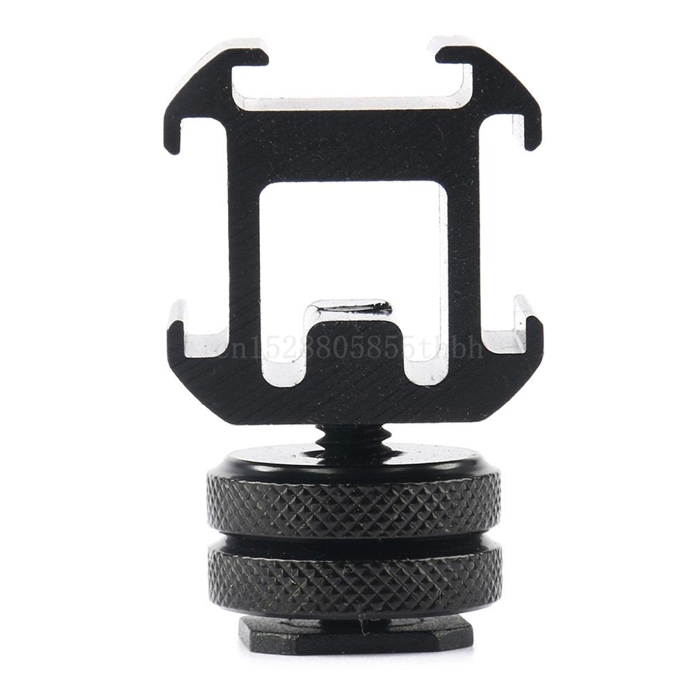 3 Shoe Mount Adapter Dual Screws Stand Holder for DSLR Camera Flash Light: C