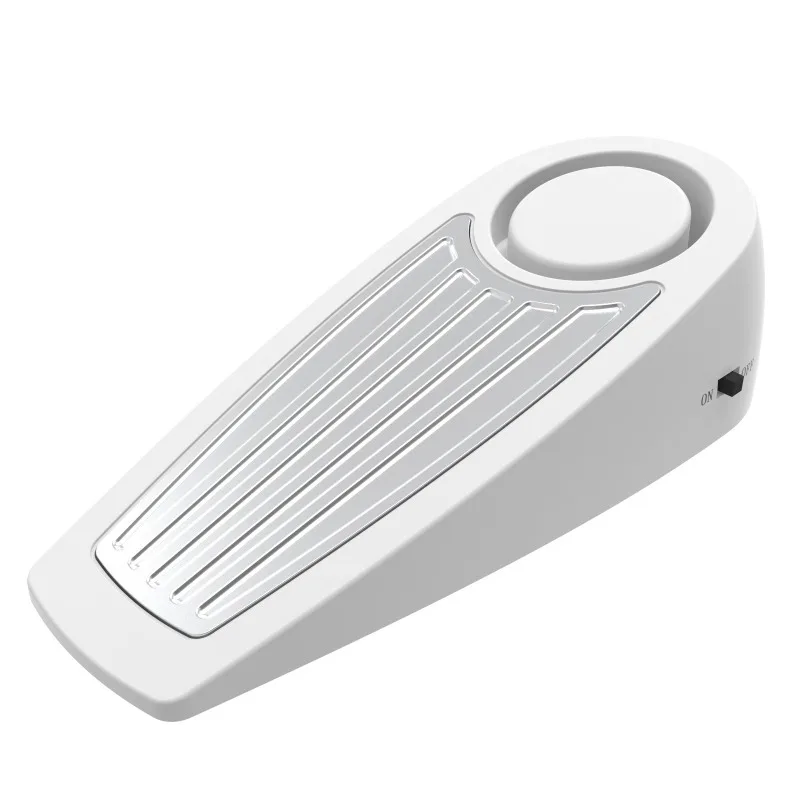Sistema de alarma de Tope de puerta inalámbrico, sistema de bloqueo de puerta antirrobo de seguridad para el hogar, alarma de Preasure de Tope de puerta portátil, 125dB: Blanco