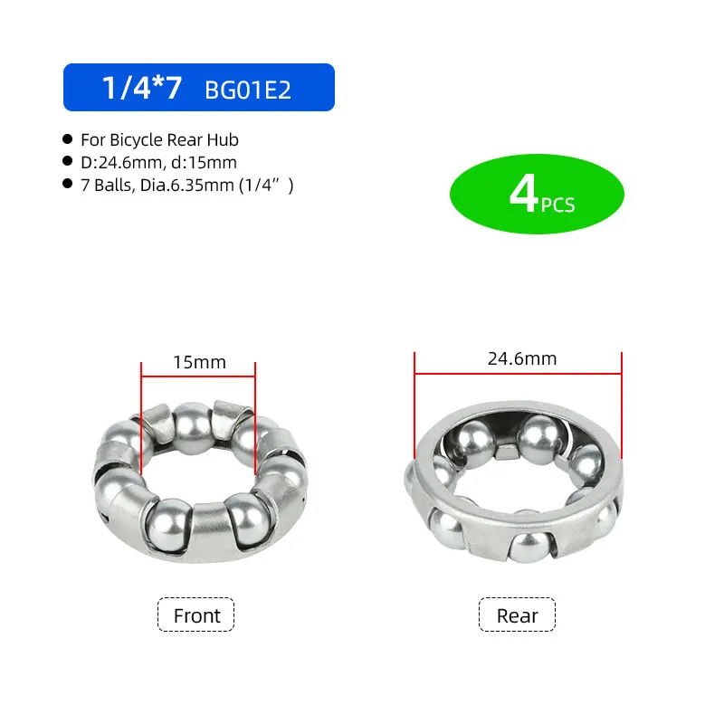 4 Stuks Fiets Kogellager Retainer Voor Trapas Crank Headset Vork Hub 1/4 1/8 3/8 3/16 5/16 5/32-Inch 5 Mm 6 Mm: Bordeaux
