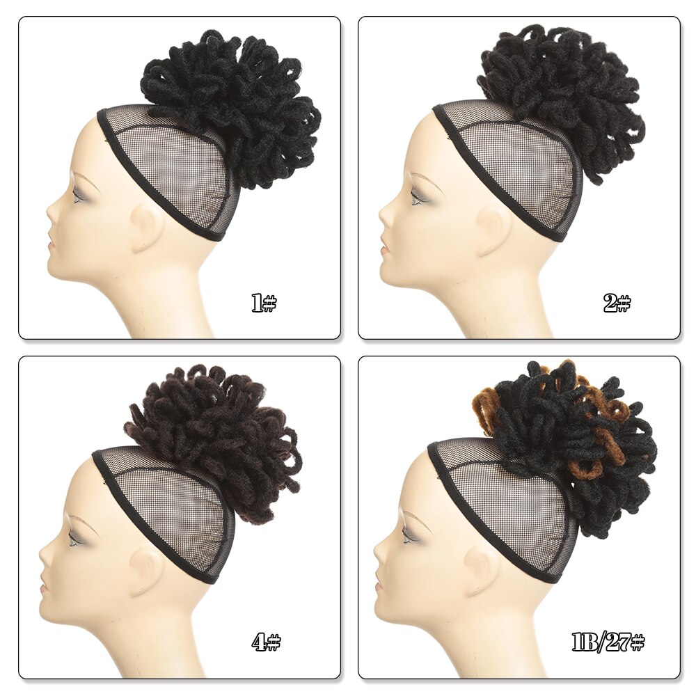 20.5 " dreadlocks chignon afro høj pust syntetisk hår knold hestehale klip i hår extensions snore hestehale hårstykker
