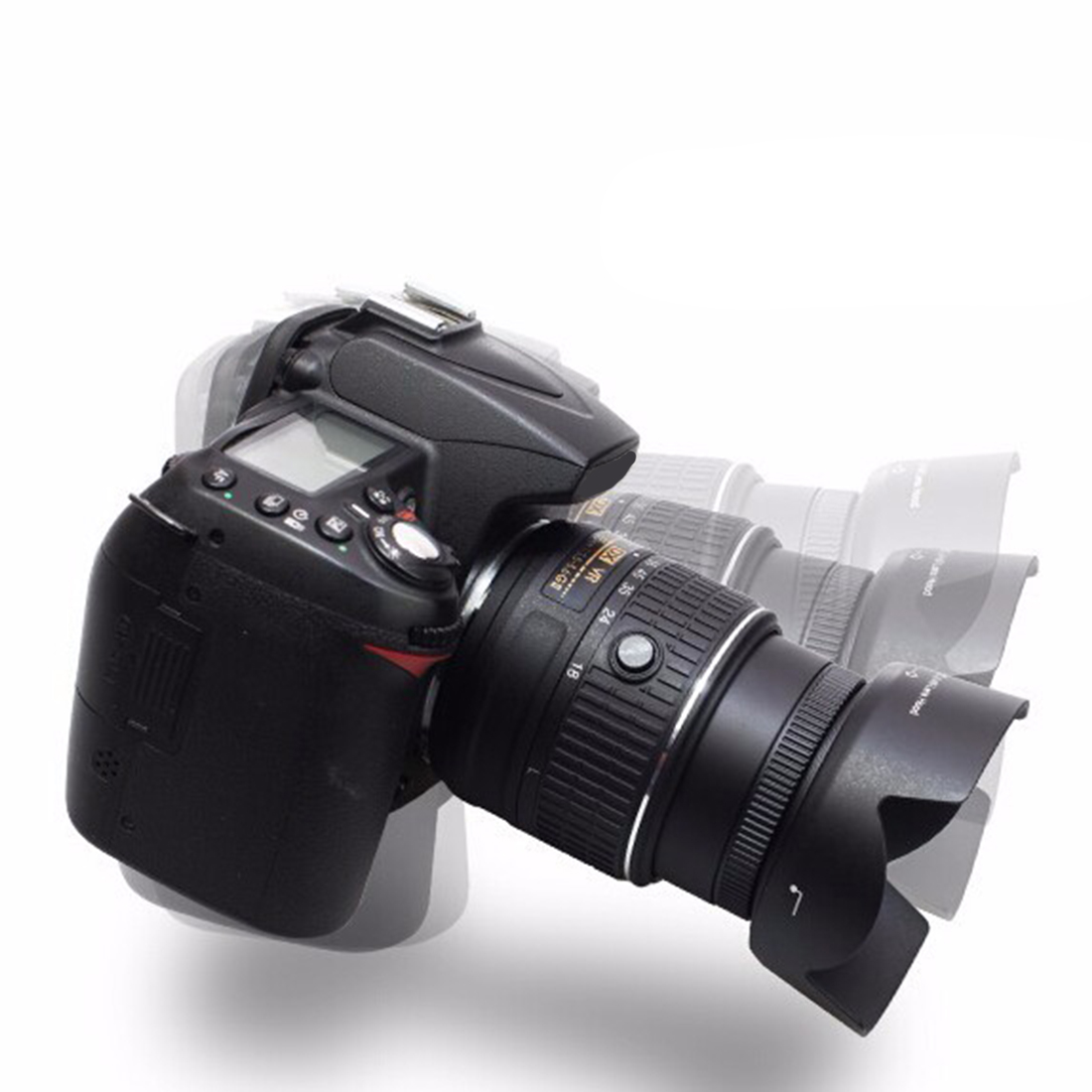 Hongdak Camera Zonnekap Voor Ew 73B EW-73B Canon 60D 70D 600D 17-85 18-135 Zonnekap lens Protector