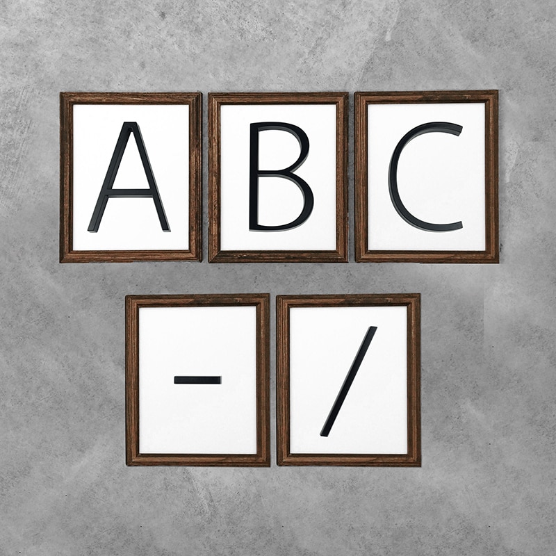 12cm Drijvende Huis Nummer Brief ABC Naam Plaat Deur Alfabet Letters Dash Slash Teken 5 Inch. zinklegering Zwart