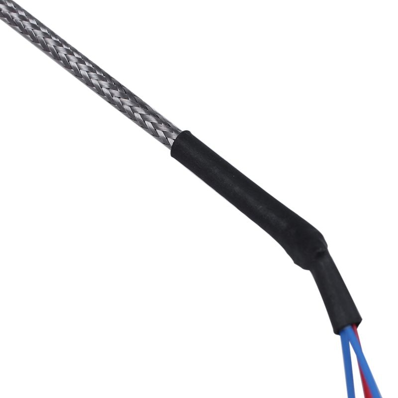 Steel Temperature Probe Pt100 RTD Sensor Cable 2M 98 mm 3 Wires -50 ~ 400 Celsius