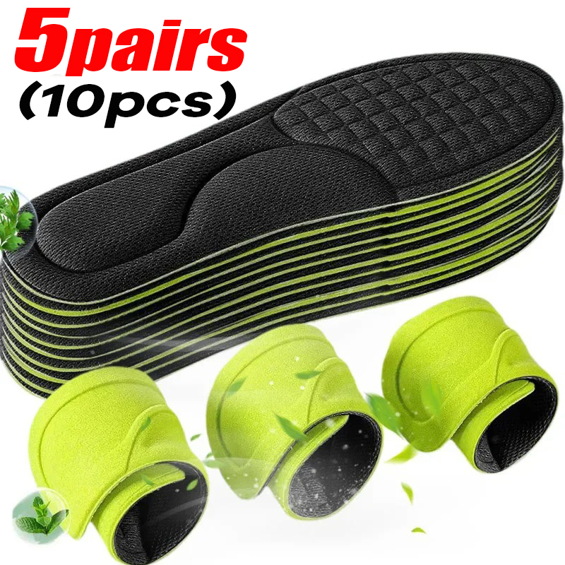 Plantillas ortopédicas de espuma viscoelástica Unisex, plantilla desodorizante, zapatos deportivos, absorbe el sudor, accesorios antibacterianos suaves, 1-5 pares: Castaño / 2