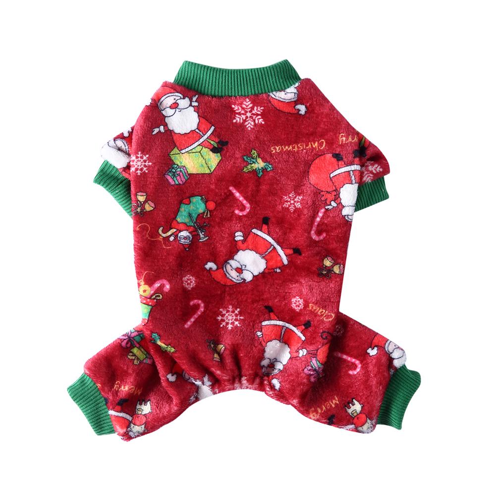 Hond Kerst Kleding Kleine Honden Santa Kostuum Voor Pug Huisdier Kat Kleding Jas Jas Huisdieren Kostuum Shirt Kerst: Red / S