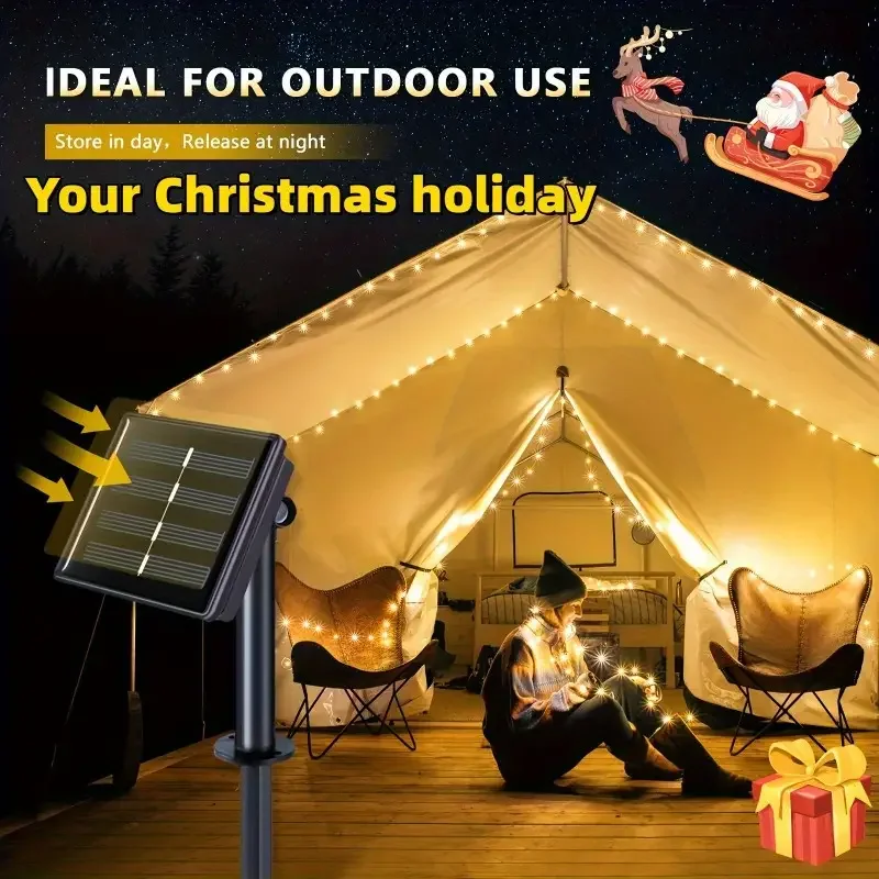 Led Solar Fairy String Lights 8 Modes Christmas Led Light Outdoor Garden Patio Wire Garland Light Christmas Lights Led ligths