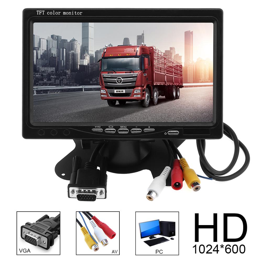 1024X600 7 Inch Ultra Dunne Tft Lcd Hd Monitor Audio Video Av Auto Home Monitor Heldere Kleur Met vga-Interface
