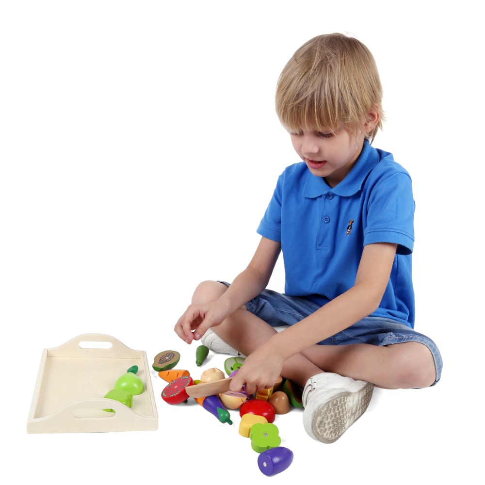 Magnetische Houten Groenten en Fruit Combinatie Snijden Keuken Speelgoed Set Kinderen Play & Pretend Simulatie Playset Kids Fun