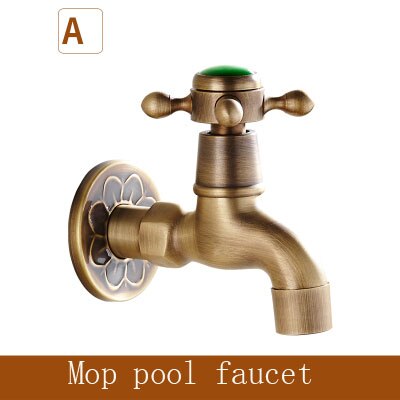 Antique Brass Ceramic Handle Washing Machine Faucet /Garden Water Tap / and Mop Pool Faucet / Laundry Sink Taps: 1