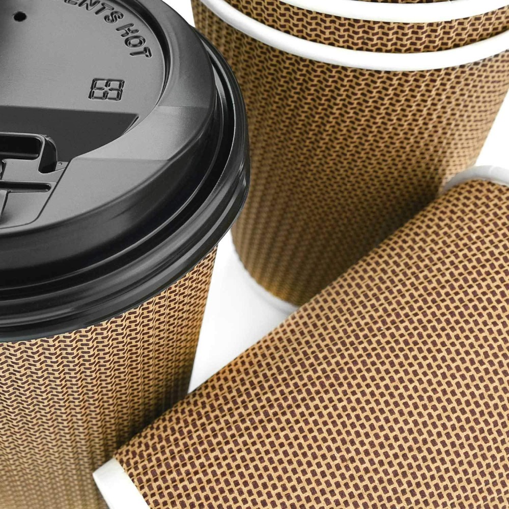 8oz premium engangspapir kaffekopper med låg stilfuld krusvæg dobbeltvæg isoleret takeaway kaffekop -50 pakker