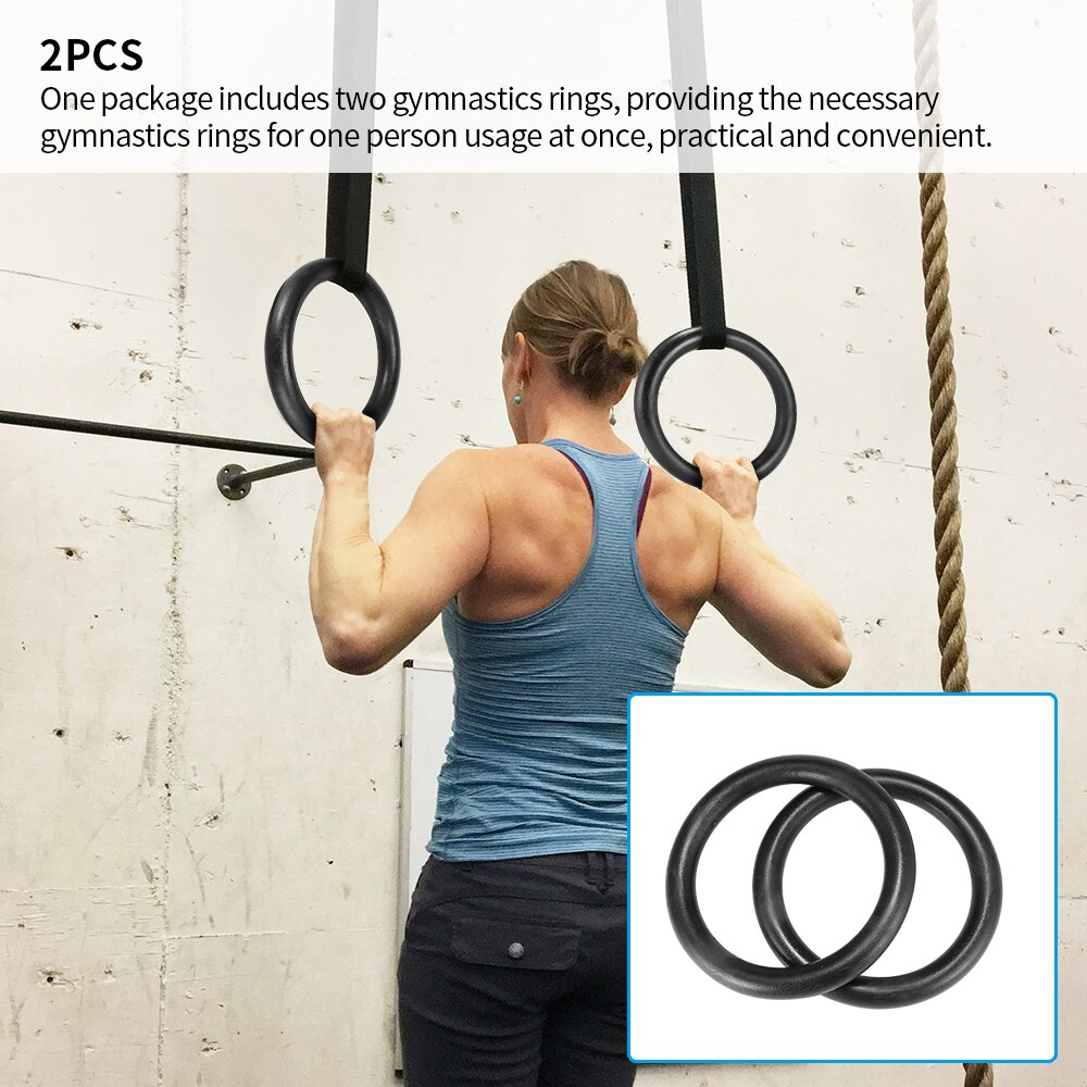 Abs gymnastiske ringe gym ringe med justerbare lange spænder stropper træning til hjemmet gym cross fitness udstyr