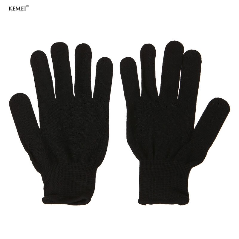 2pcs Heat Resistant Protective Glove Hair Styling For Curling Straight Flat Iron: black