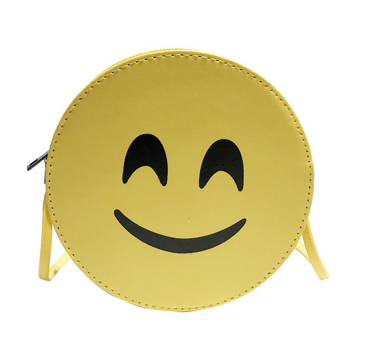 Kleine Ronde Tas Met Smiley Gezicht Leuke Meisje Messenger Bag Cartoon Schoudertas: 5