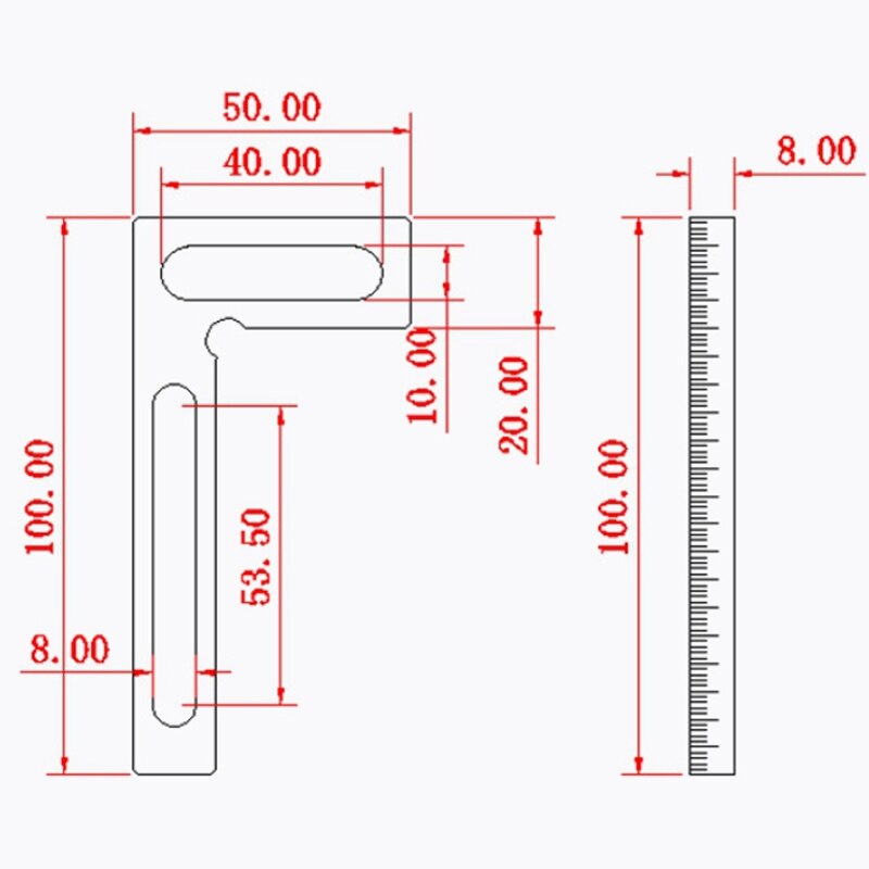 100mm L-Square Mini Square Mini Clamping Squares Aluminum Measurement Tool Precision Woodworking Tools