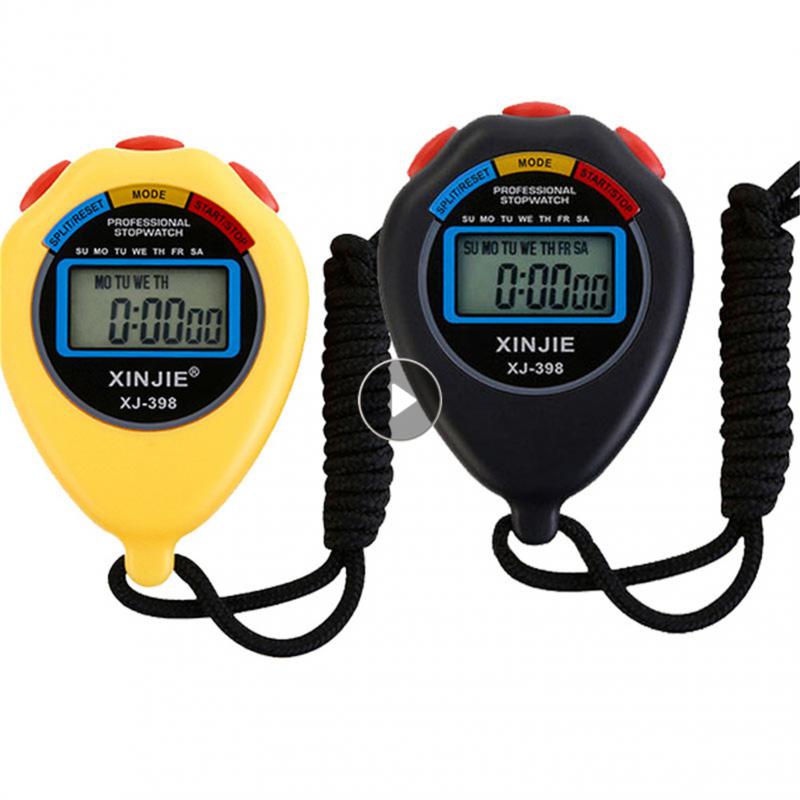 Digital Sport Stopwatch Timers Handheld Waterproof Chronograph Stopwatch LCD Timer Counter With Strap Kitchen Timer