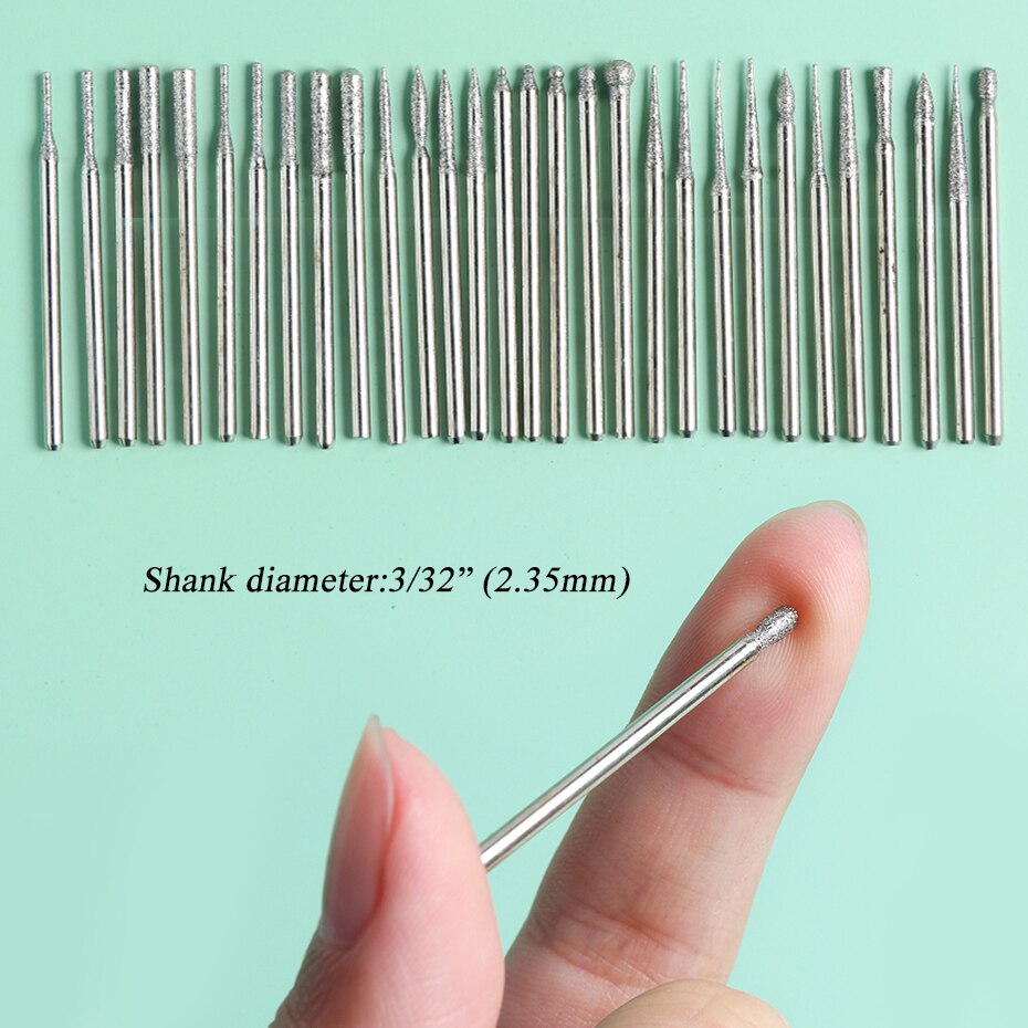 1 set spikborrar stenfräs elektrisk manikyr verktygssats nagelbits nagelband karbid burr pedikyr nail art verktyg  be1560