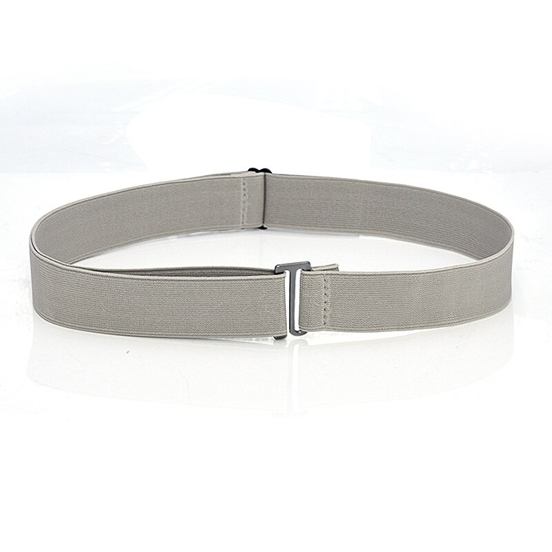 Elastische Stretch Taille Riem Platte Gesp Vrouwen Effen Kleur Zachte Onzichtbare Jeans Broek Riem No Show Verstelbare Size Elastische Band: grey