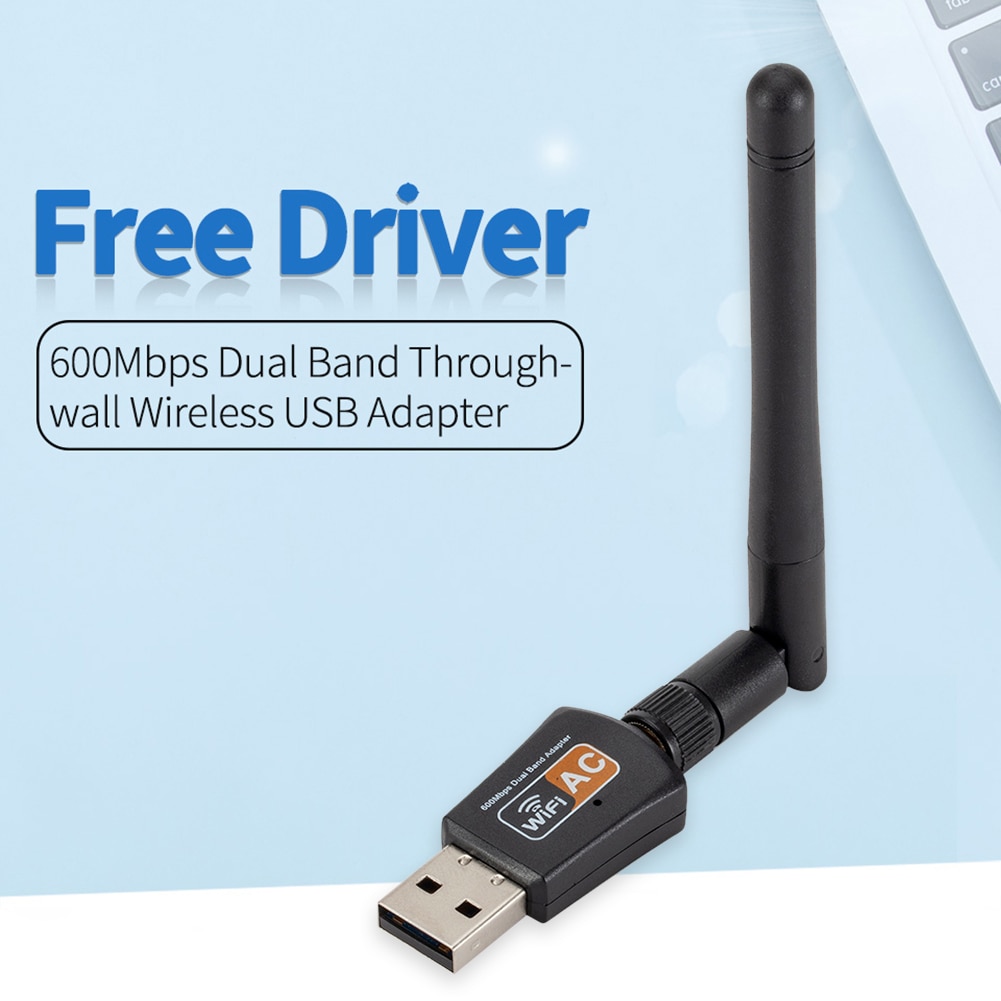 Adattatore USB WiFi 2.4G/5GHz 600Mbps WiFi antenna 11AC doppio gruppo musicale 802.11b/n/g/ac senza fili Scheda di Rete Del computer Lan Dongle Ricevitore