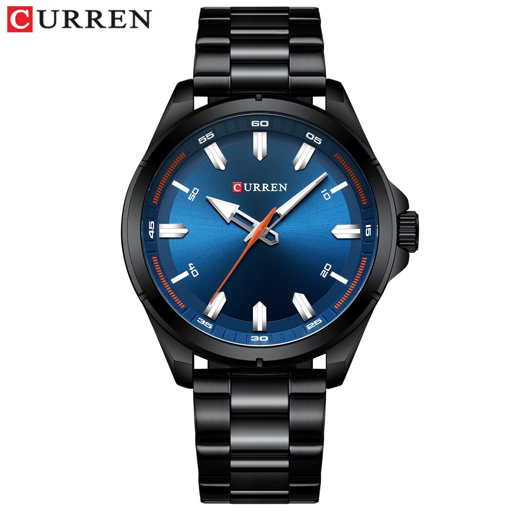 Gouden Horloges Voor Mannen Eenvoudige Business Horloges Met Roestvrij Stalen Band Horloges Man Klok Luxe: black blue watch