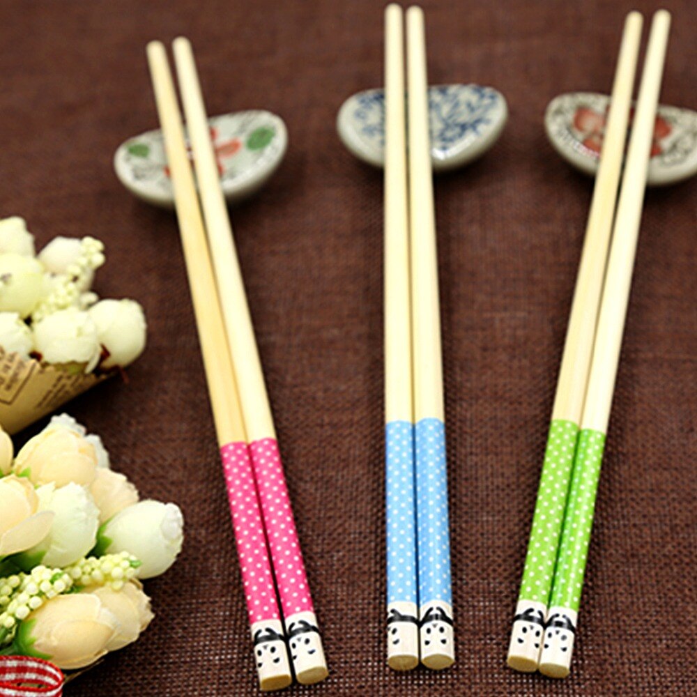 5 Pairs Authentic Family Bamboo Chopsticks Set in Japanese