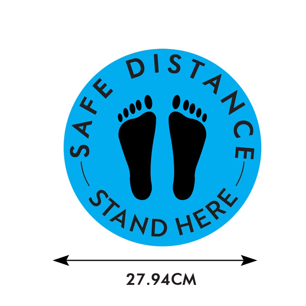 Social Distancing Floor Decals Safety Floor Sign Marker poster Maintain 6 Foot Distance Anti-Slip, Commercial Grade 11" Round: Blue