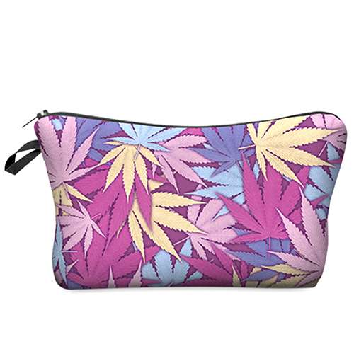 DAOXI 3D Flower Printing Portable Cosmetic Bag Storage Women for Traveling Makeup Necessaries