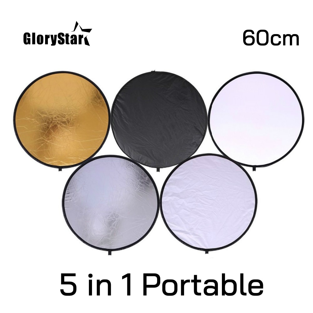 24 "60Cm 5 In 1 Draagbare Inklapbare Light Ronde Fotografie Reflector Voor Studio Multi Photo Disc Outdoor Studio reflector