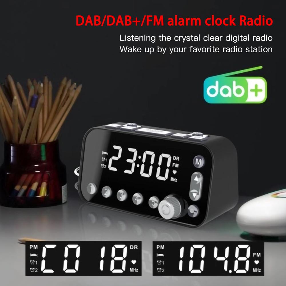 Stereo Audio Simple Use DAB/FM Clock MP3 Radio Player with Dual Alarm Setting Double USB DC 5V 2A MP3WMA Car Radio Player