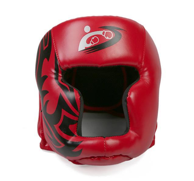 Size Verstelbare Boksen Helm Pu Materiaal Boksen Head Protector Prijs Boksen Bescherming Gear: Rood