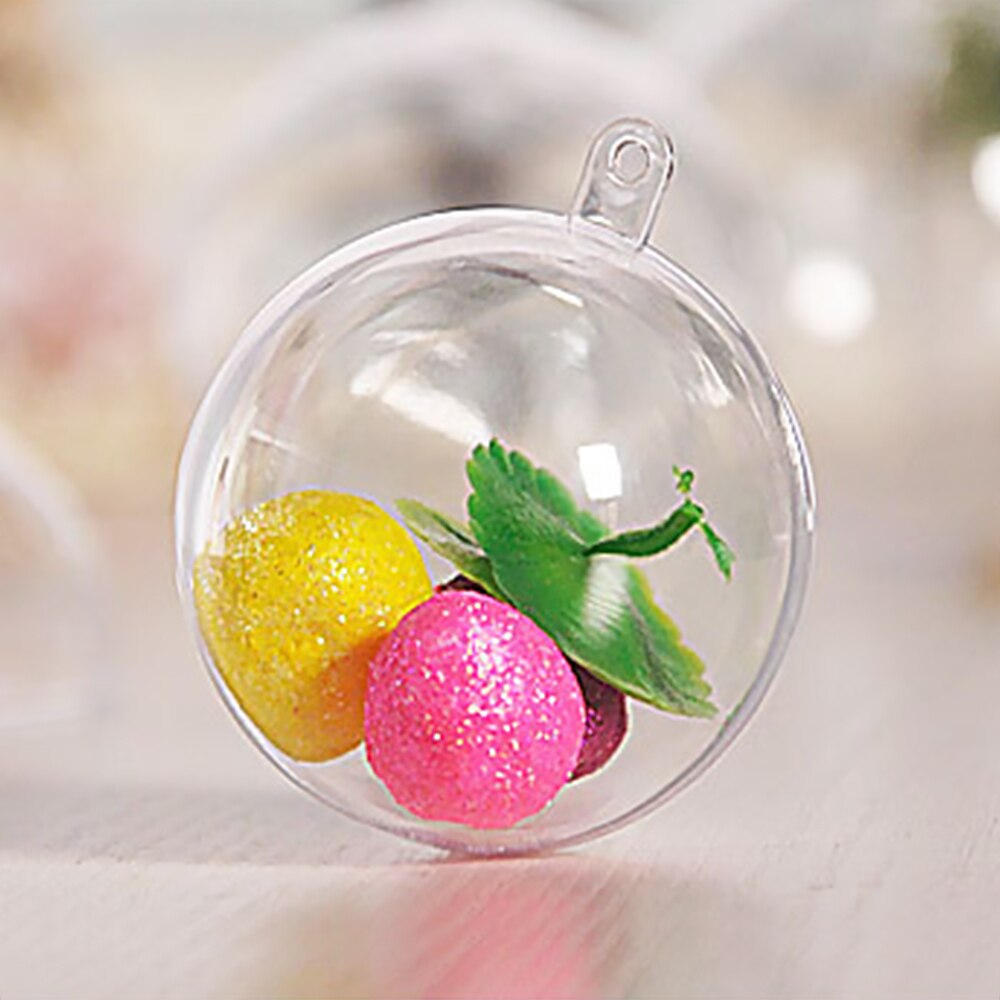 1Pc Clear Plastic Craft Bal Acryl Transparante Bol Snuisterij Kerstballen Kerstversiering Kerstballen 2