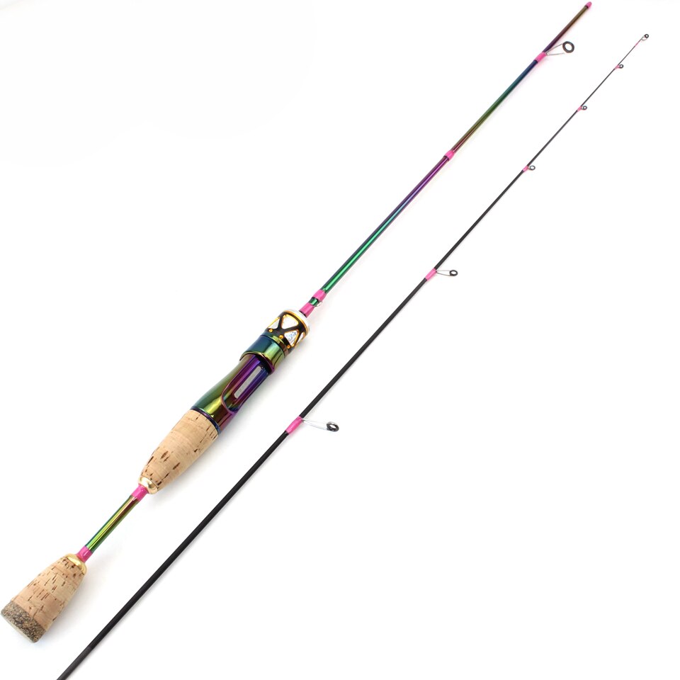 1.68m Colorful Solid Tip Trout Lure Fishing Rod UL Power Ultralight 3-7g Carbon Spinning/Casting Rod Probale Fishing Pole
